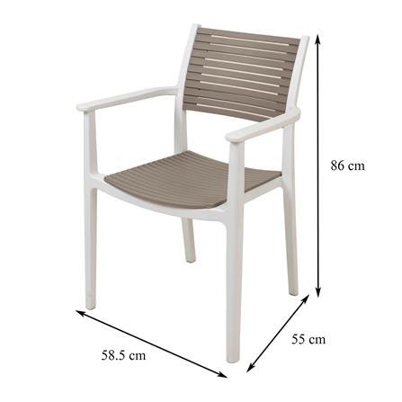 เก้าอี้พลาสติก SPRING VENITA สีน้ำตาลอ่อน/ขาว_6