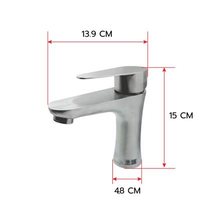 ก๊อกอ่างล้างหน้าเดี่ยว HOEN LS-2101(T) สีสเตนเลส_2