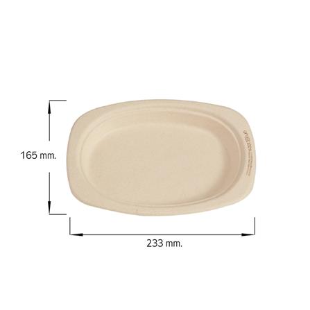 จานวงรีชานอ้อยผสมเยื่อไผ่ 6.5 นิ้ว GRACZ SIMPLE แพ็ก 5 ใบ_3