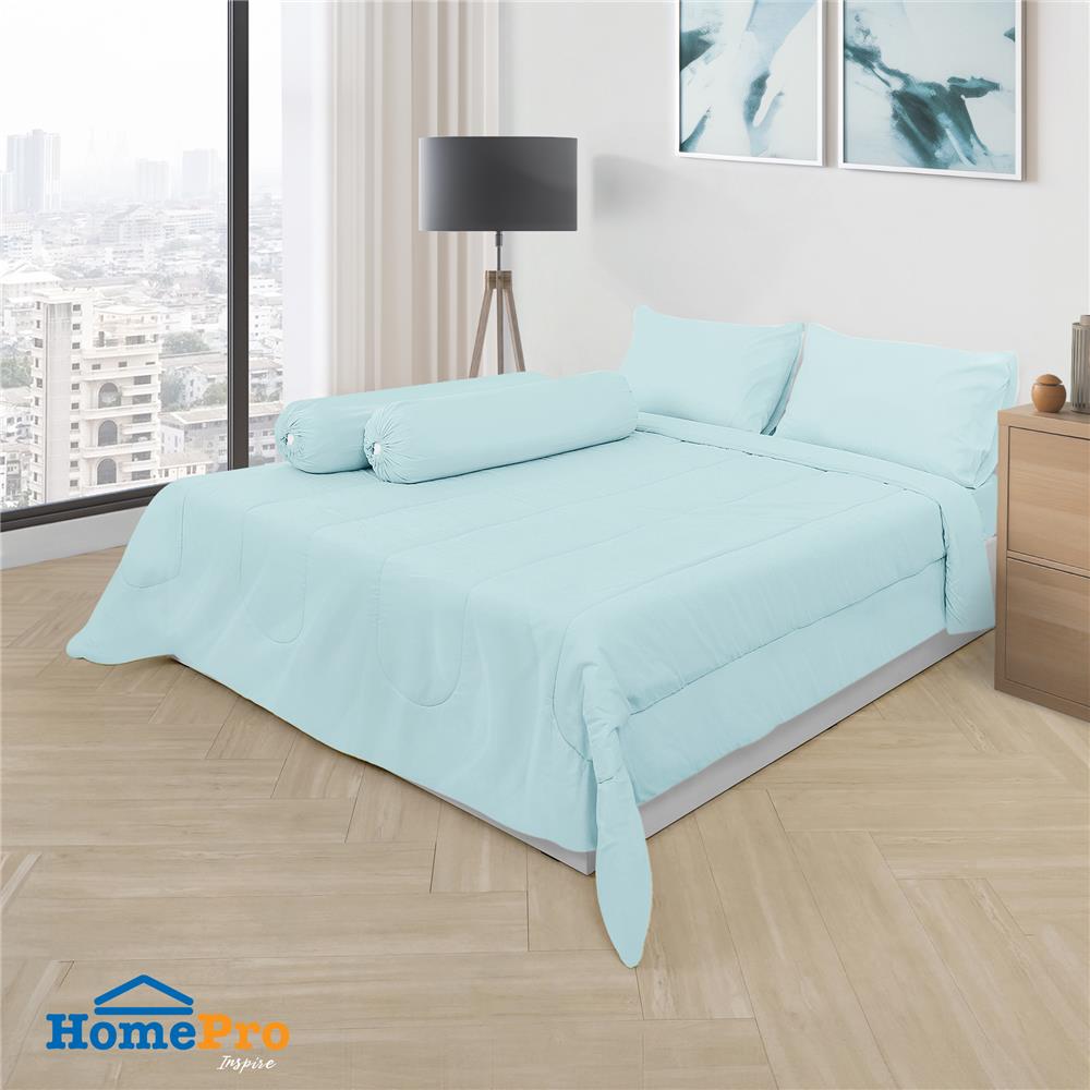 ชุดผ้าปูที่นอน 5 ฟุต 6 ชิ้น ME LIVING MARI สีฟ้า_1
