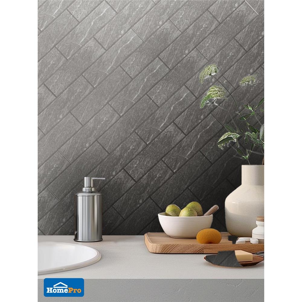 กระเบื้องผนังพอร์ซเลน 6x21.7 ซม. COTTO ฟิอามา แอช PM 1 ตร.ม.