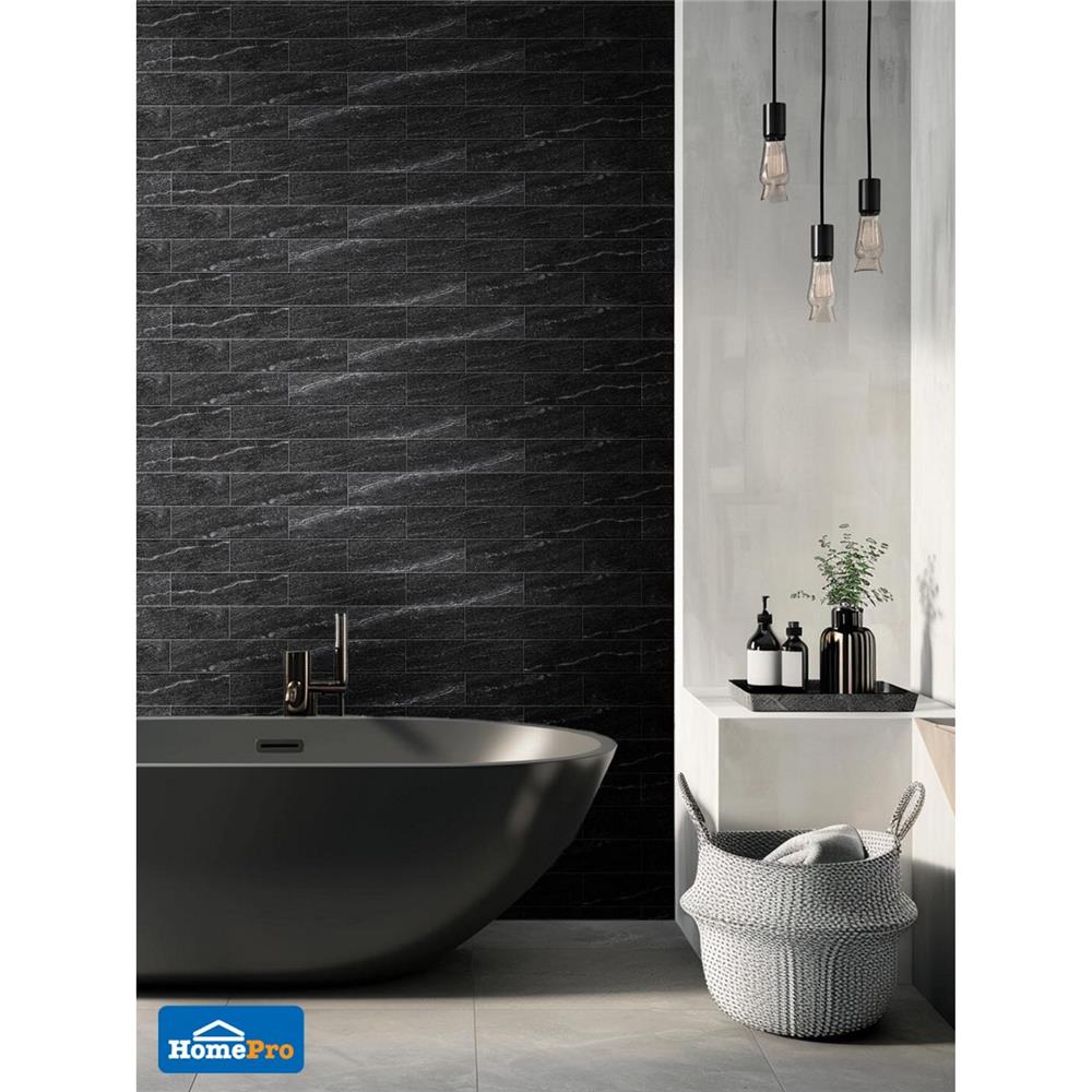 กระเบื้องผนังพอร์ซเลน 6x21.7 ซม. COTTO ฟิอามา คาร์บอน PM 1 ตร.ม.