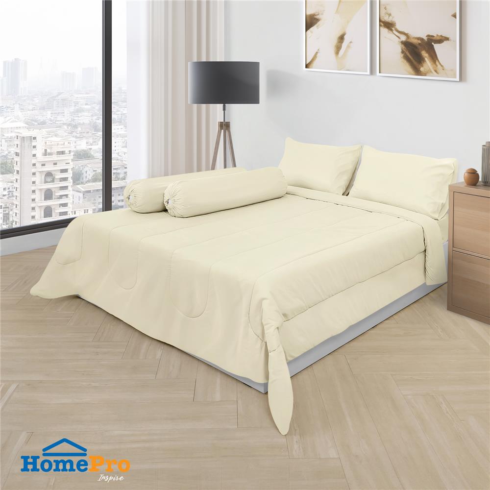 ชุดผ้าปูที่นอน 6 ฟุต 6 ชิ้น ME LIVING MARI สีเบจ_1