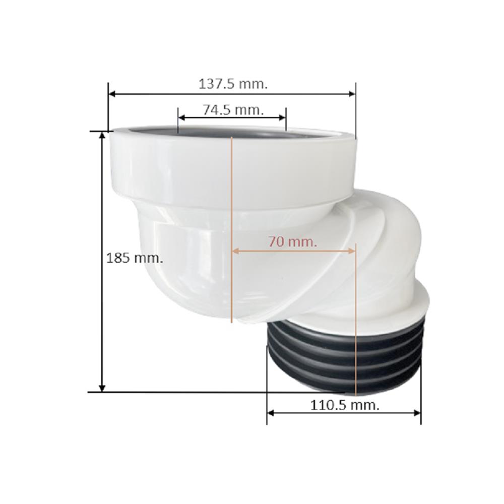 อุปกรณ์ข้อต่อท่อน้ำทิ้งท่อเยื้อง CACHE CCN7 7 ซม.
