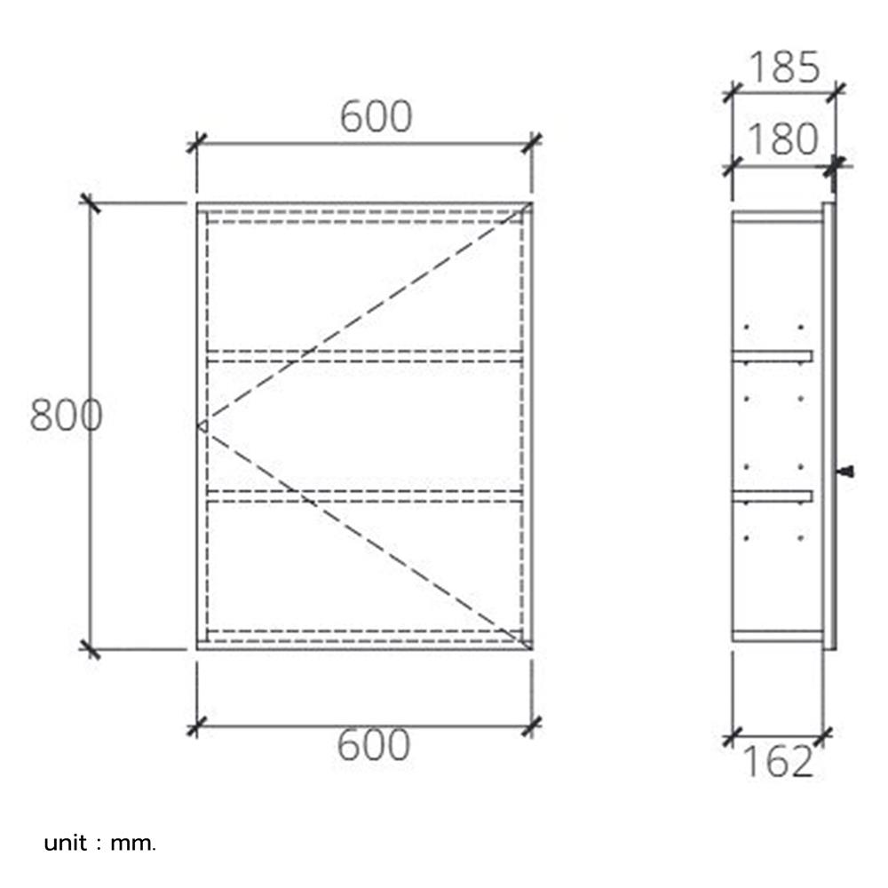 ตู้แขวนผนังไม้ COTTO V4201PW