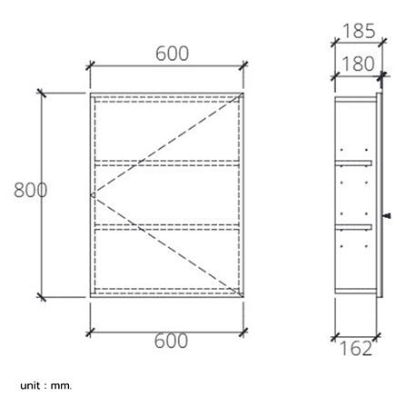 ตู้แขวนผนังไม้ COTTO V4201PW_2