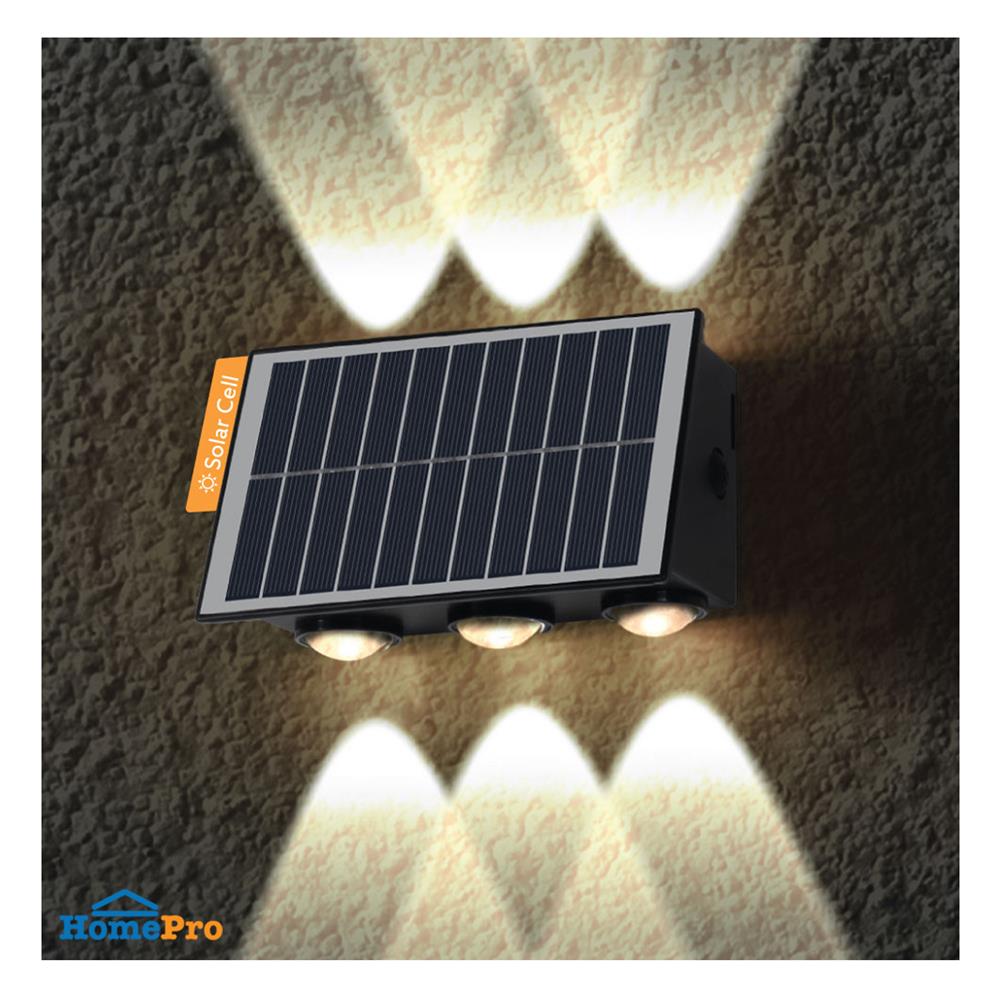 ไฟผนังภายนอก SOLAR LAMPTAN TRILUX 5 วัตต์ DAYLIGHT/COOL WHITE/WARM WHITE สีดำ