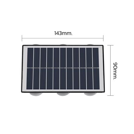 ไฟผนังภายนอก SOLAR LAMPTAN TRILUX 5 วัตต์ DAYLIGHT/COOL WHITE/WARM WHITE สีดำ_7