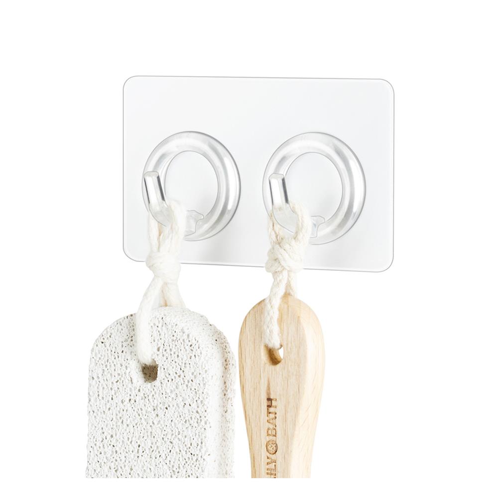 ตะขอแขวนอเนกประสงค์ 2 ตะขอ DEHUB VMH20-CC100 สีใส