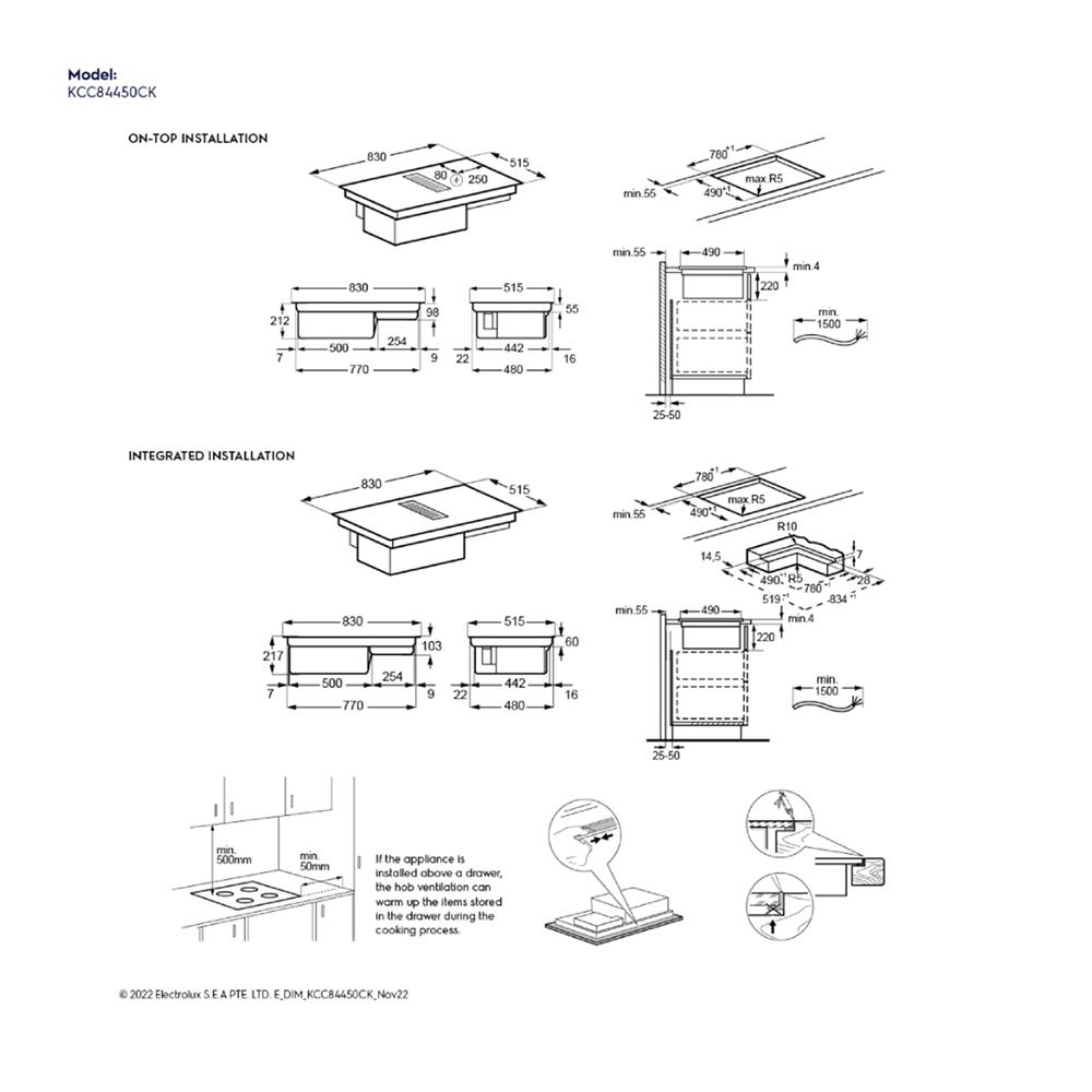 เตาฝังอินดักชั่น ELECTROLUX KCC84450CK 80 ซม.