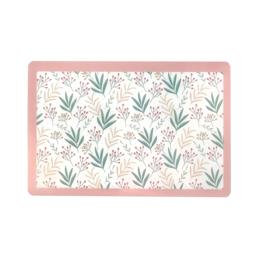 แผ่นรองจาน PET KECH MODERN FLOWER สีชมพู