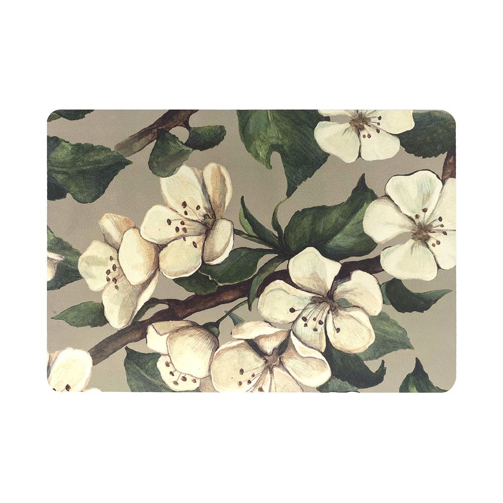 แผ่นรองจาน PU KECH PRINTED สีขาว