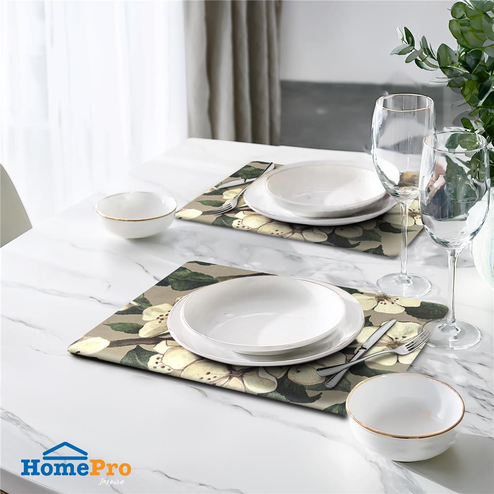 แผ่นรองจาน PU KECH PRINTED สีขาว