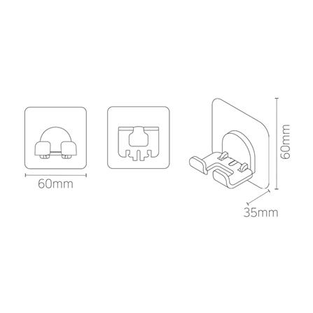 ขอแขวนปลั๊กไฟ DEHUB VPH-CC60 สีใส_5