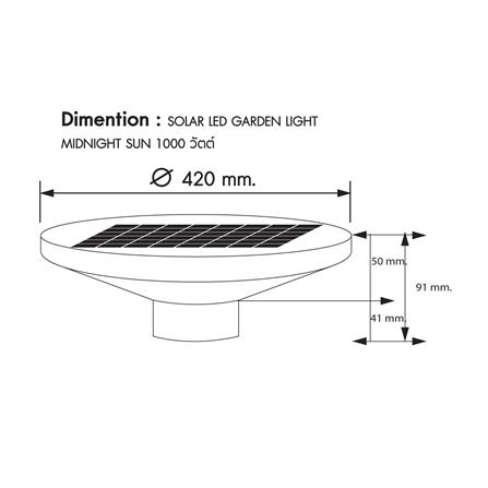 ไฟสนาม SOLAR RACER MIDNIGHTSUN 1000 วัตต์ DAYLIGHT สีดำ_5