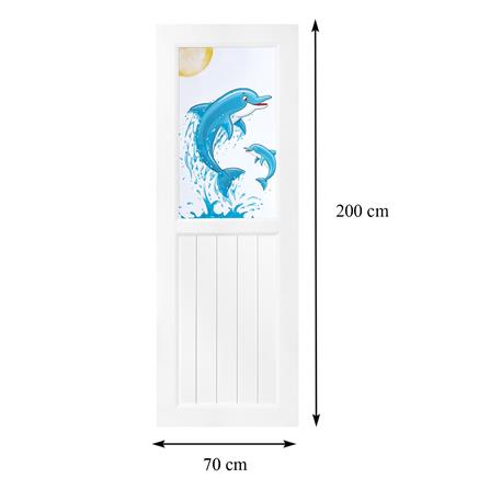 ประตูห้องน้ำ UPVC AZLE ปลาโลมา 70X200 ซม. สีขาว พร้อมวงกบ ไม่เจาะลูกบิด_7