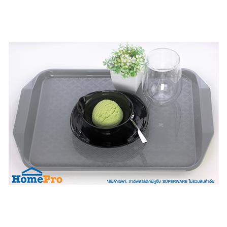 ถาดพลาสติกมีหูจับ SUPERWARE TR-03 43x31x3.5 ซม. สีเทา_2