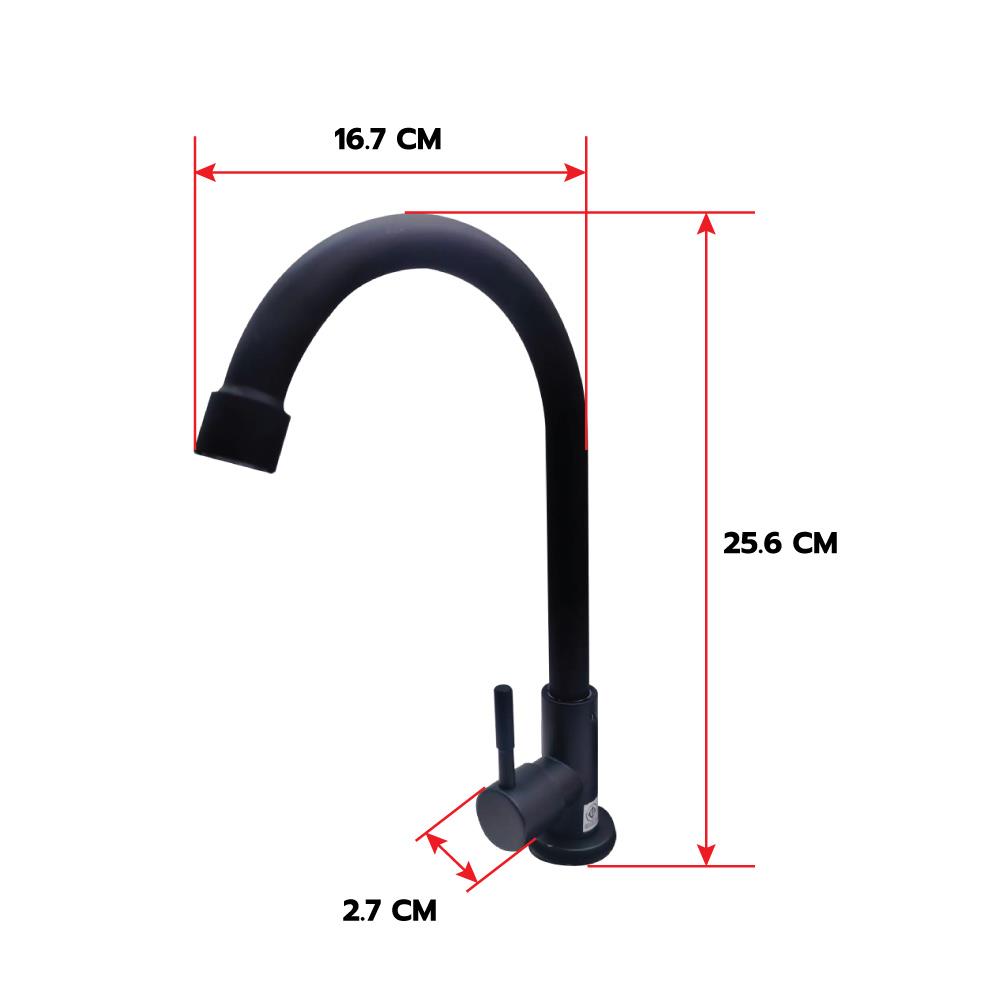 ก๊อกซิงค์เดี่ยวเคาน์เตอร์ HOEN LS-507B(T) สีดำ