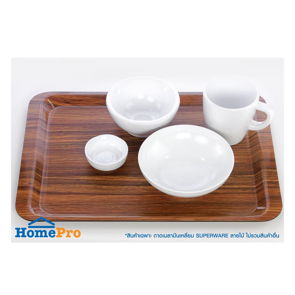 ถาดเมลามีนเหลี่ยม SUPERWARE 32x44 ซม. ลายไม้