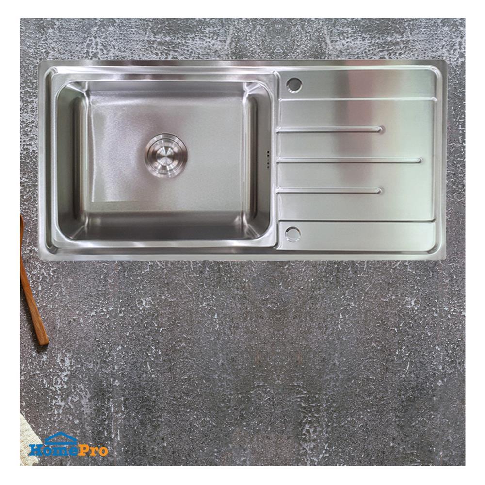 ซิงค์ฝัง 1 หลุม 1 ที่พัก TECNOPLUS CROWN 100 สีเงิน