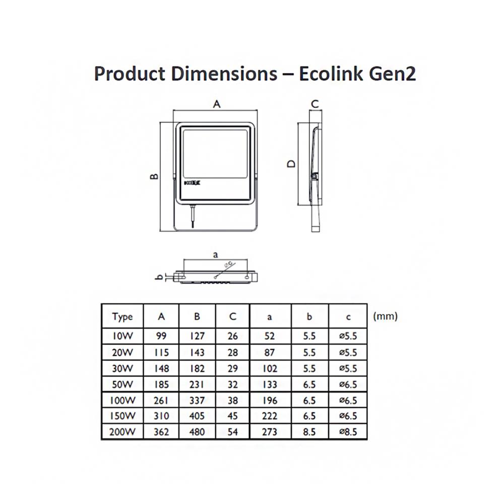 สปอตไลท์ภายนอก LED ECOLINK FL007 20 วัตต์ WARM WHITE