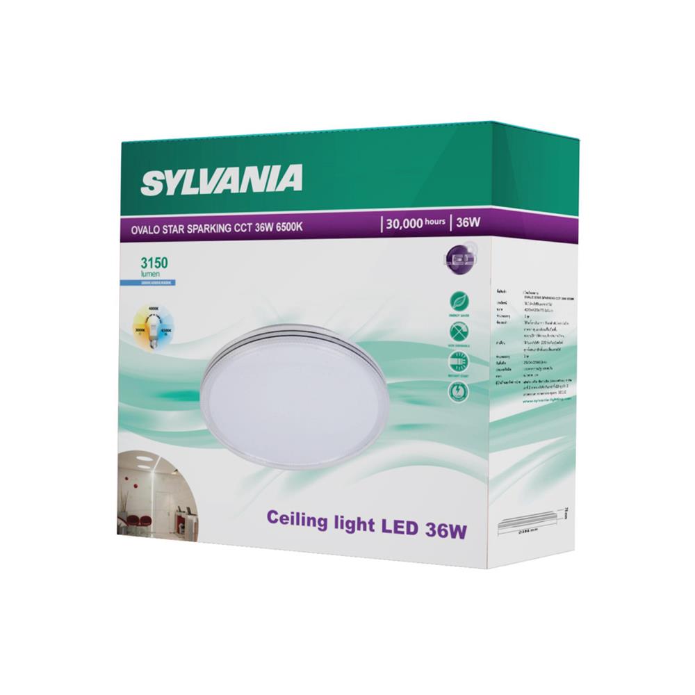 ไฟเพดาน LED SYLVANIA OVALO STAR SPARKING CCT 15 นิ้ว 36 วัตต์ DAYLIGHT/COOL WHITE/WARM WHITE สีขาว
