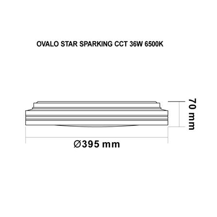 ไฟเพดาน LED SYLVANIA OVALO STAR SPARKING CCT 15 นิ้ว 36 วัตต์ DAYLIGHT/COOL WHITE/WARM WHITE สีขาว_8