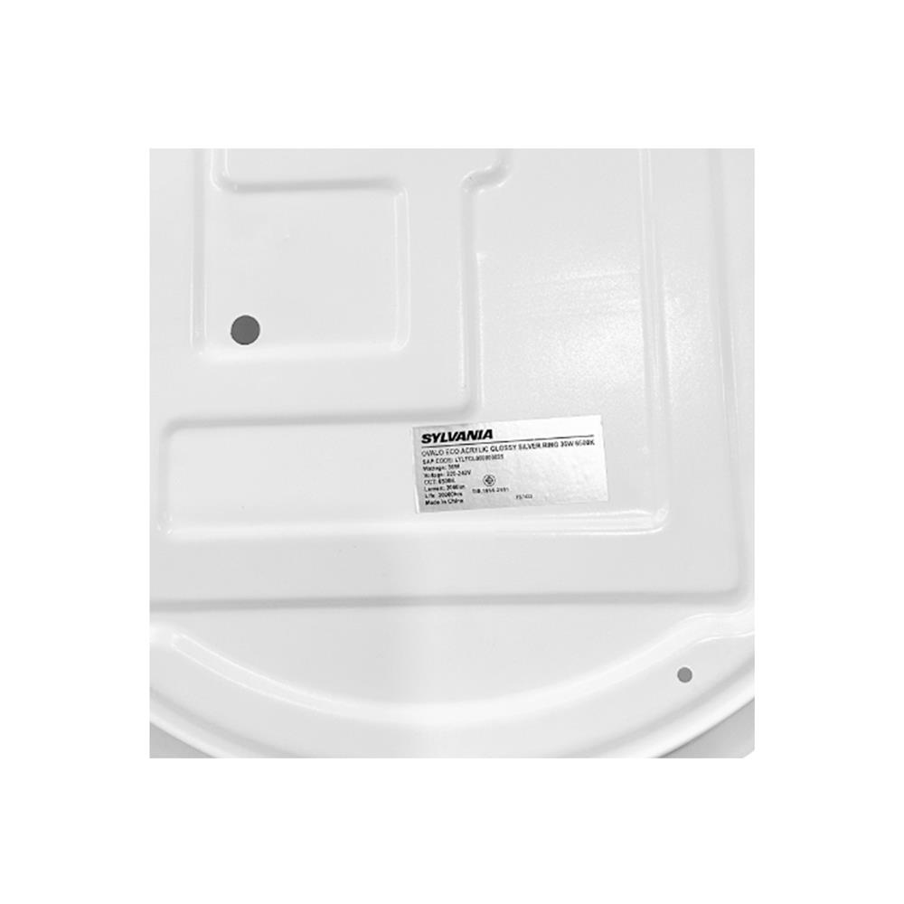ไฟเพดาน LED SYLVANIA OVALO ECO ACRYLIC GLOSSY SILVER RING 15 นิ้ว 36 วัตต์ DAYLIGHT สีขาว