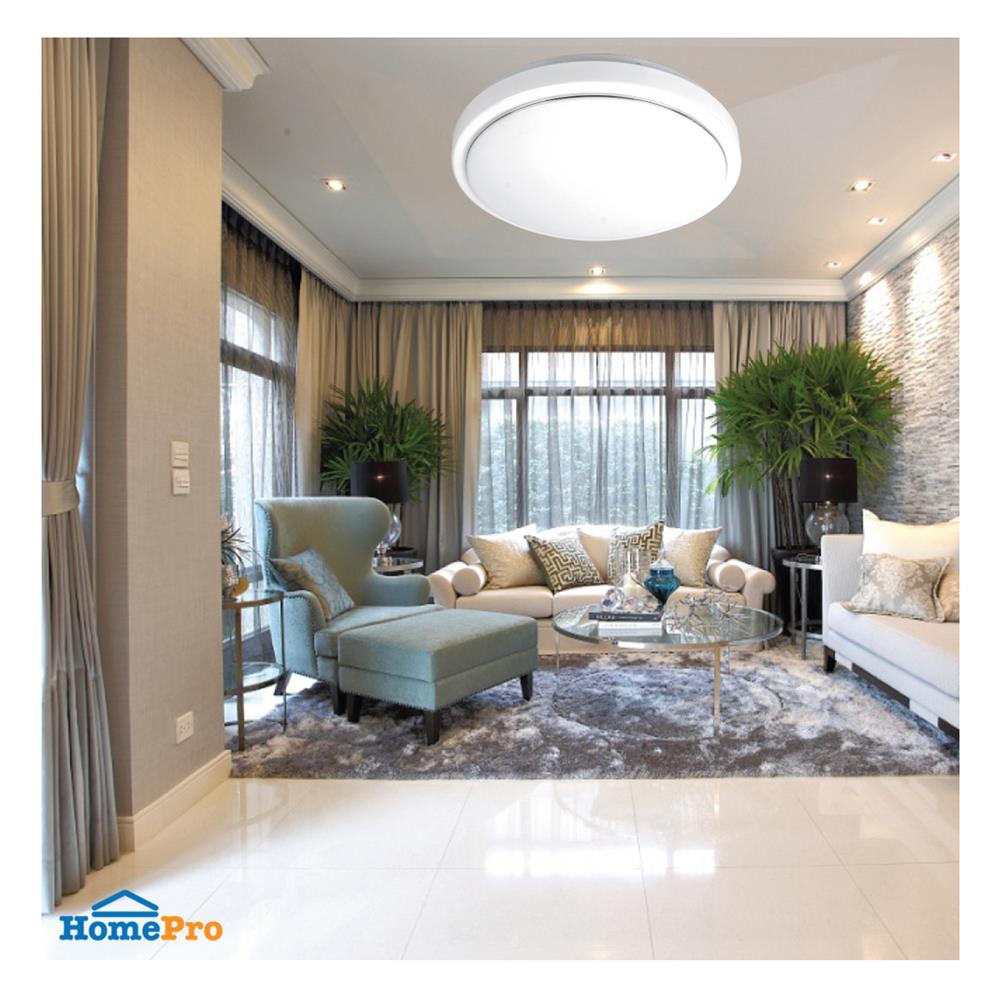 ไฟเพดาน LED SYLVANIA OVALO ECO ACRYLIC GLOSSY SILVER RING 15 นิ้ว 36 วัตต์ DAYLIGHT สีขาว