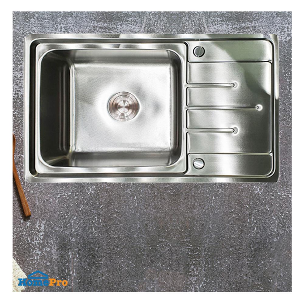 ซิงค์ฝัง 1 หลุม 1 ที่พัก TECNOPLUS CROWN 80 สีเงิน