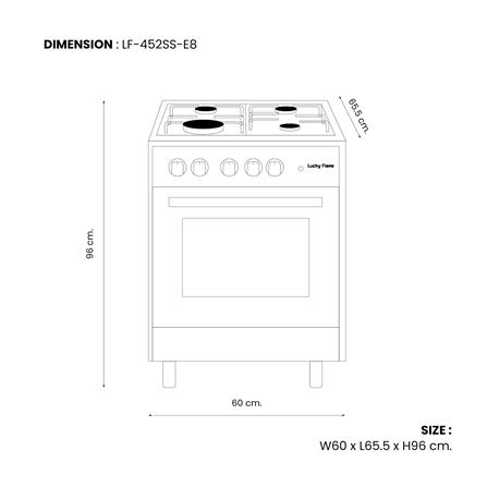เตาปรุงอาหารแก๊ส LUCKY FLAME OPERA 60 LF-452-SS-E8_7