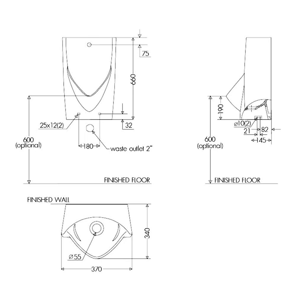 โถปัสสาวะชายอัตโนมัติ NASCO NU-9928-WA-DC