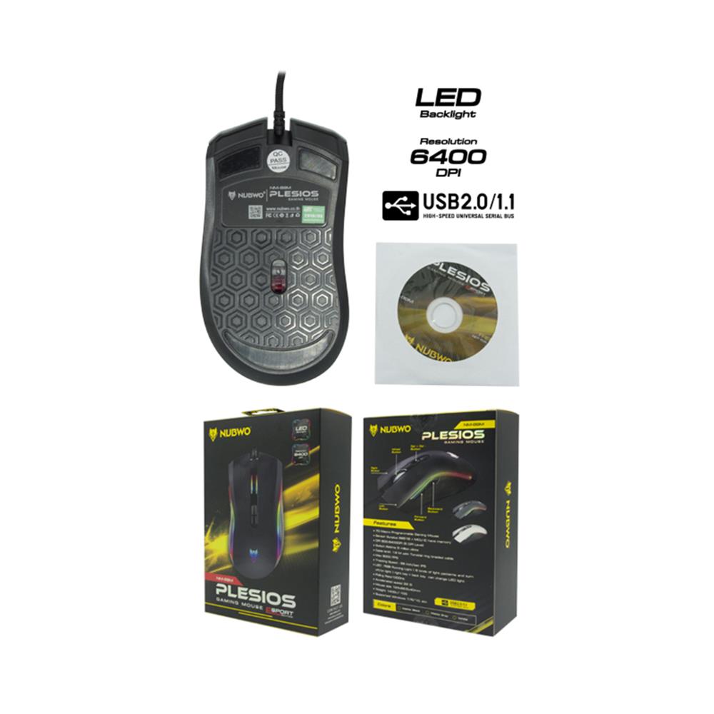 เมาส์เกมมิ่ง NUBWO PLESIOS NM-89M สีดำ
