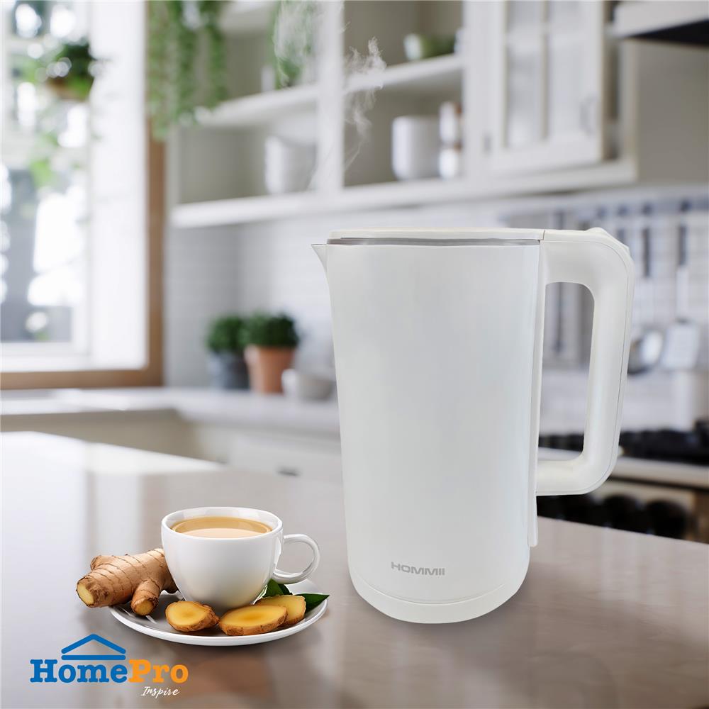 กาต้มน้ำไฟฟ้า HOMMII DLSH-L02 1.8 ลิตร สีขาว