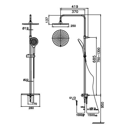 ฝักบัว RAIN SHOWER COTTO CT6215ZF15ZH023 สีโครม_1