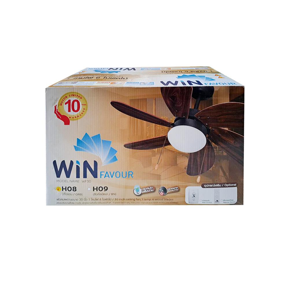พัดลมโคมไฟ WINFAVOUR H08 WF30 ORB 30 นิ้ว สีน้ำตาล 1 หัว