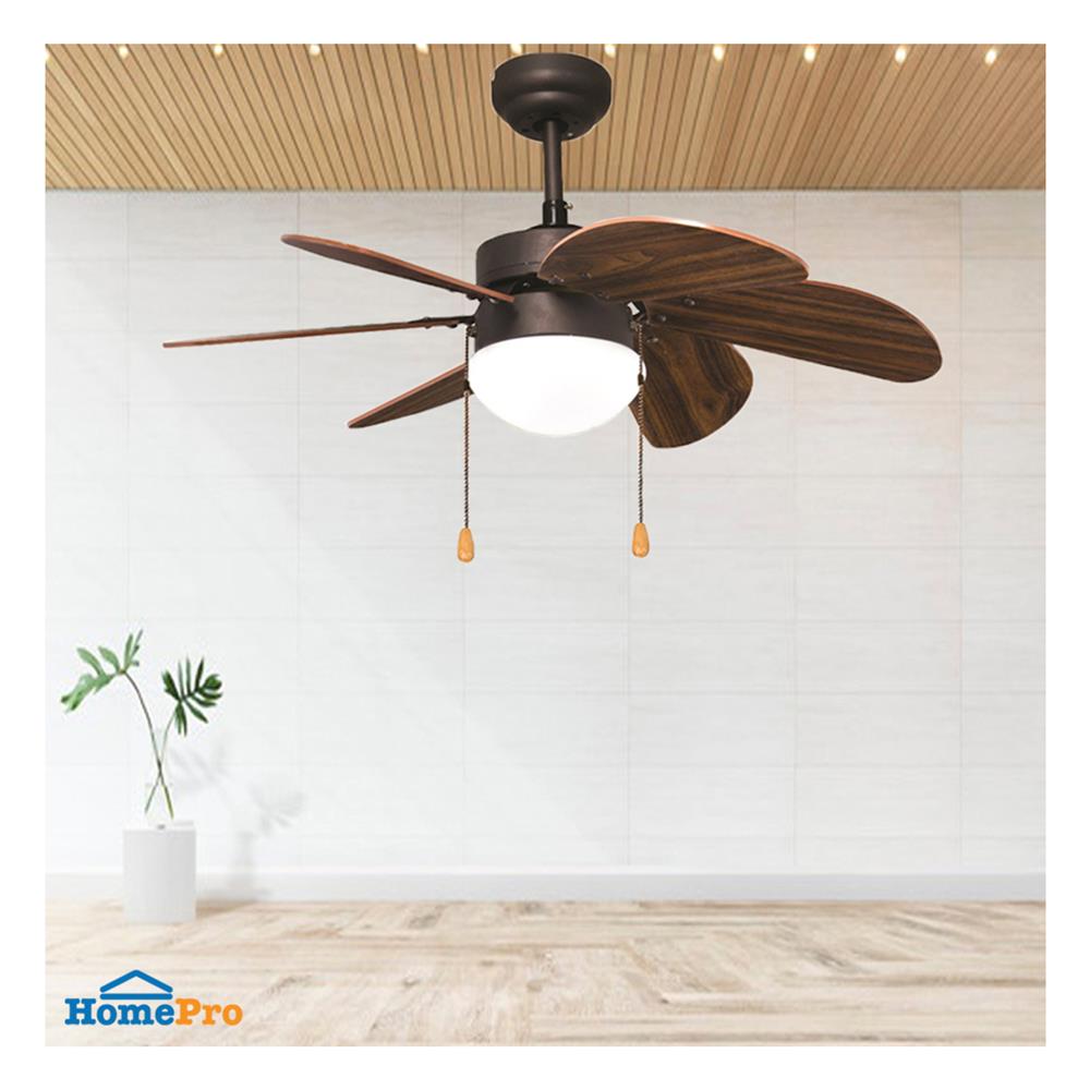 พัดลมโคมไฟ WINFAVOUR H08 WF30 ORB 30 นิ้ว สีน้ำตาล 1 หัว