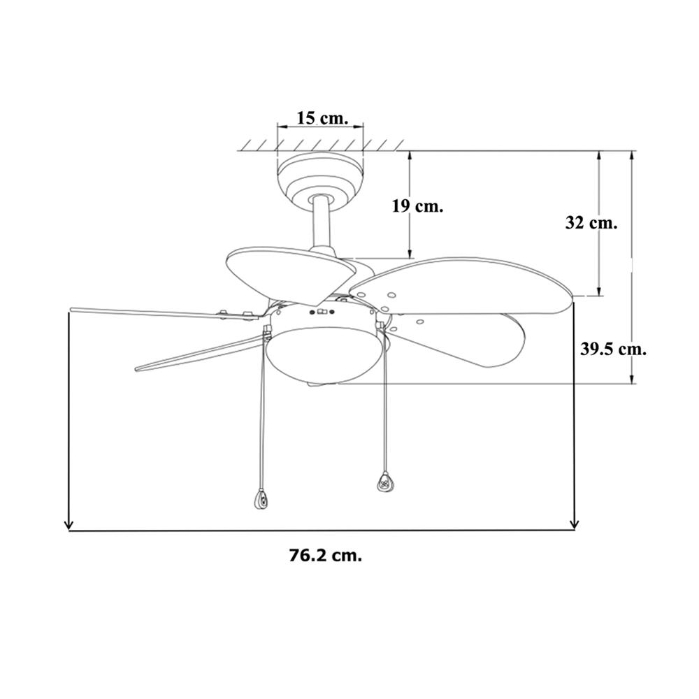 พัดลมโคมไฟ WINFAVOUR H08 WF30 ORB 30 นิ้ว สีน้ำตาล 1 หัว