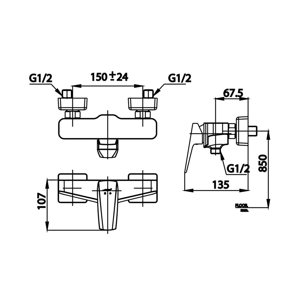 ก๊อกผสมยืนอาบ COTTO CT2326A