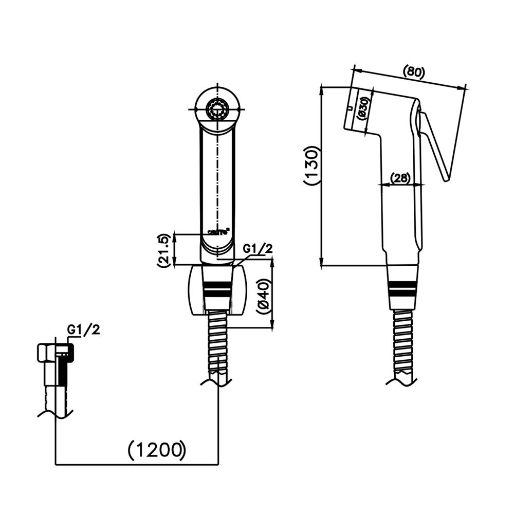 สายฉีดชำระครบชุด COTTO CT9912BL (HM) สีโครม