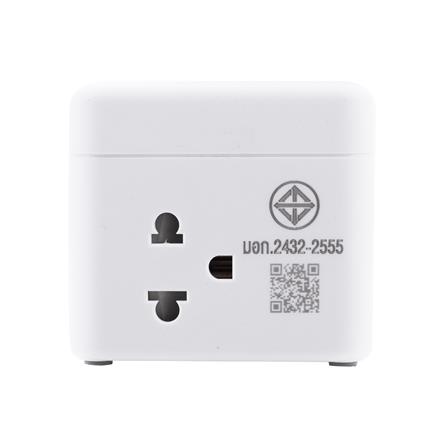 รางปลั๊กไฟ 4 ช่อง 1 สวิตซ์ 3 USB 3.1A TOSHINO 10 แอมป์ 2300 วัตต์ 2 เมตร สีขาว_4