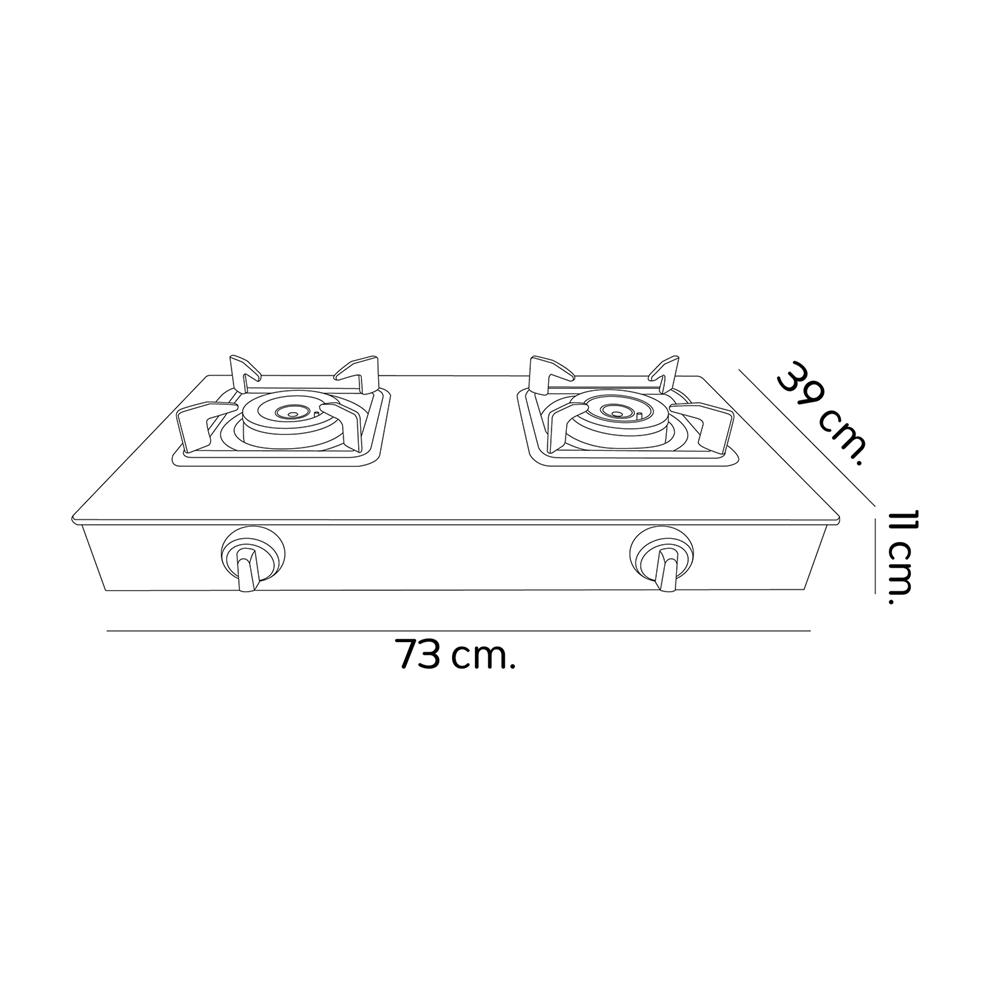 เตาแก๊สตั้งโต๊ะ 2 หัวแก๊ส DYNA HOME DH-777-F