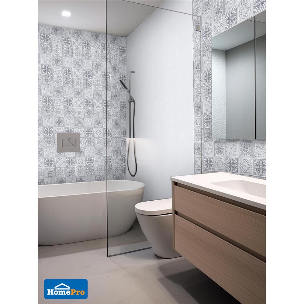 กระเบื้องผนัง 25x40 ซม. TARA เฌอเรีย เทาอ่อน 1 ตร.ม.