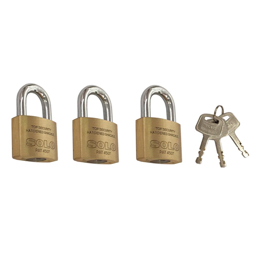 กุญแจคีย์อะไลก์ SOLO 4507N 40 มม. สีทองเหลือง 3 ตัว/ชุด