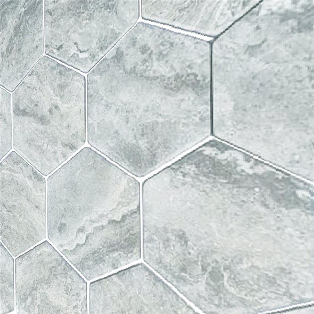 โมเสคพอร์ซเลน 30.4x26.4 ซม. TARA LUNE HExAGON สีเทา