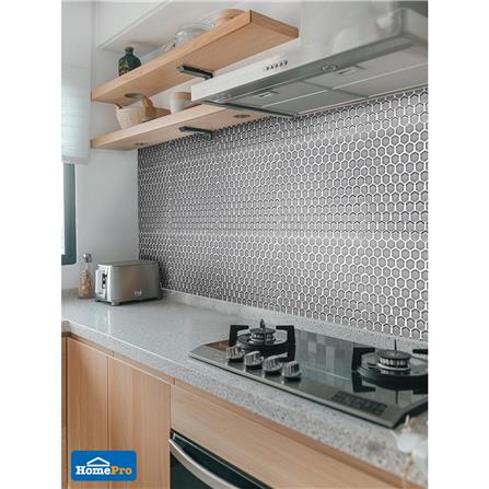 โมเสคพอร์ซเลน 29.8x25.8 ซม. TARA DAWN HExAGON PLATINUM สีเงิน_4