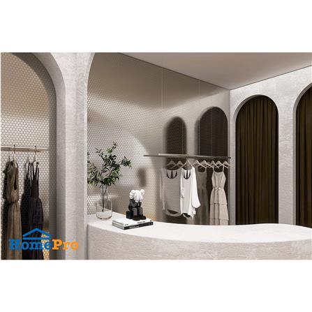 โมเสคพอร์ซเลน 29.8x25.8 ซม. TARA DAWN HExAGON PLATINUM สีเงิน_6