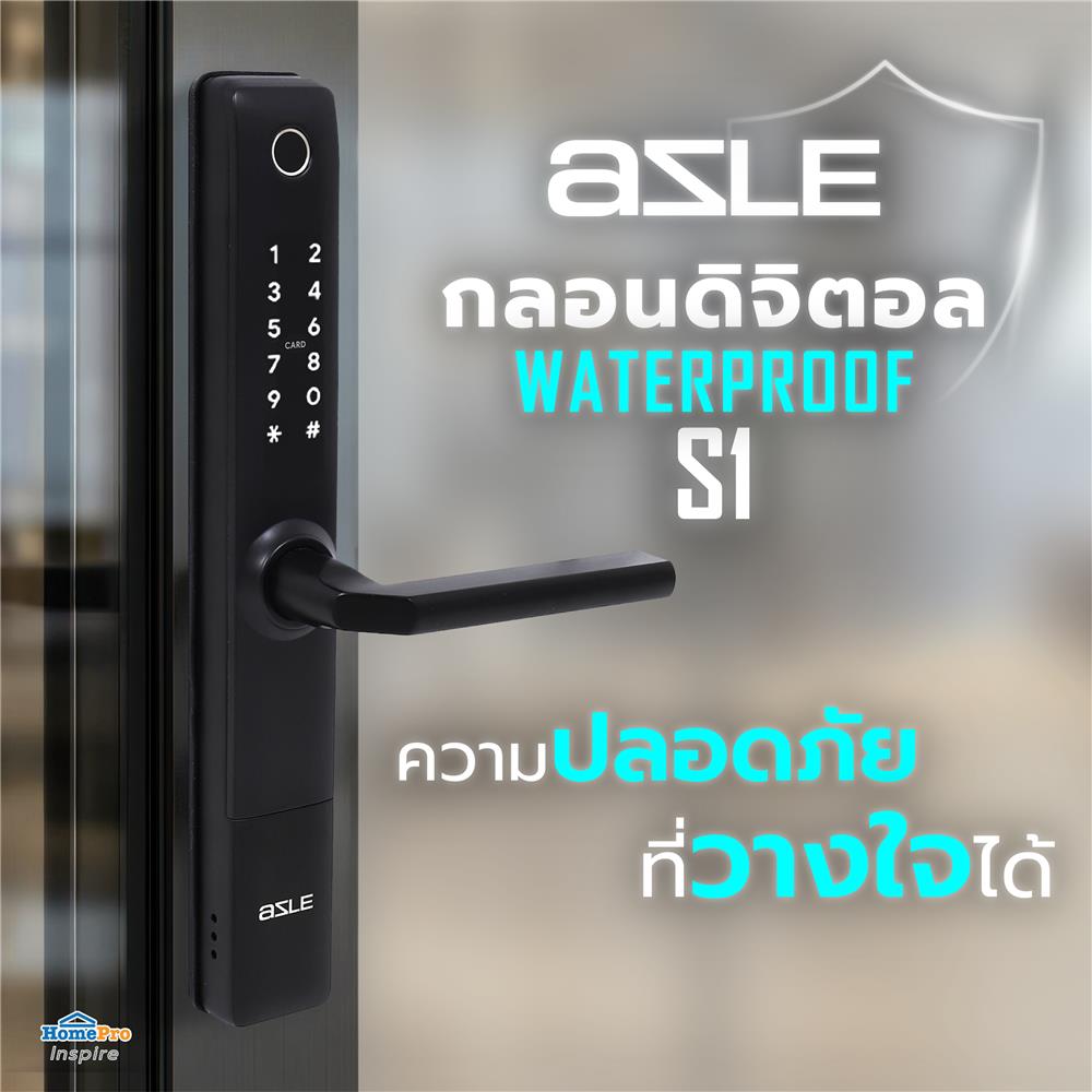 กลอนดิจิตอล AZLE S1 WATERPROOF SLIDE สีดำ