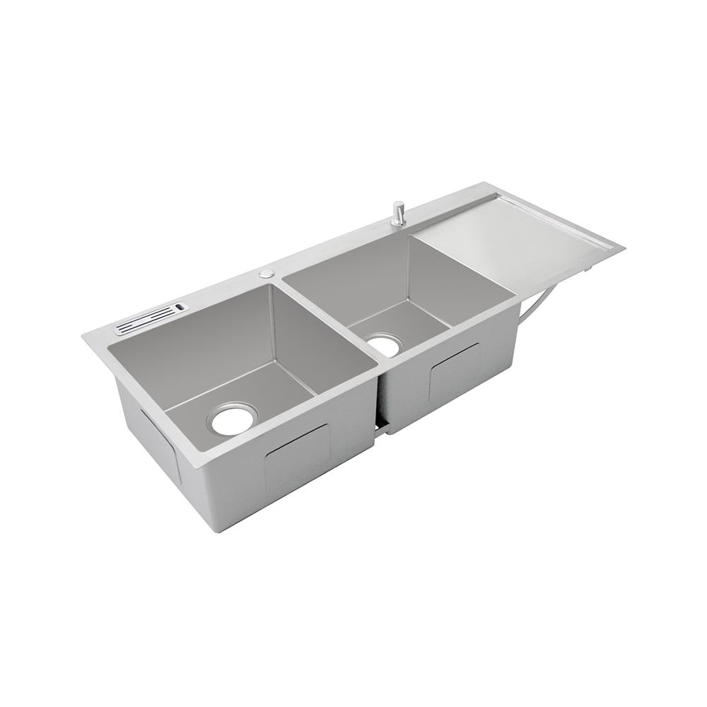 ซิงค์ฝัง 2 หลุม 1 ที่พัก DYNA HOME DH-12050-DTS สีเงิน