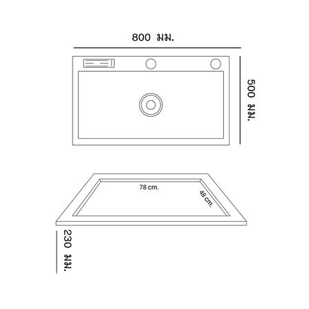 ซิงค์ฝัง 1 หลุม DYNA HOME DH-8050-ST สีเงิน_3